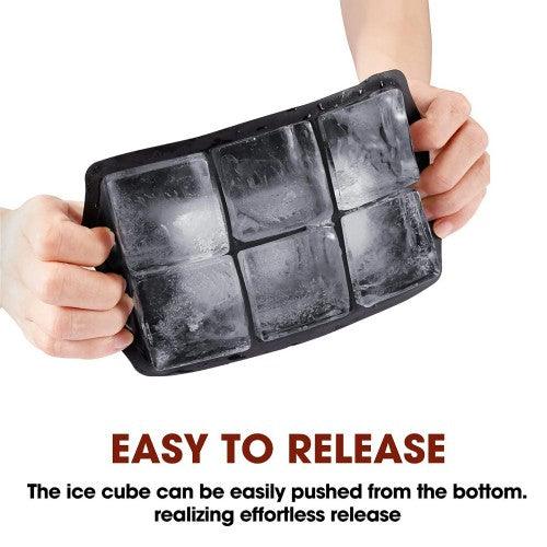 2 Pack Silicone Ice Cube Trays Mold, Round Sphere Ice Ball with Lid ; Large Square Ice Cube Mold (Black) - Toytexx 2 Pack Silicone Ice Cube Trays Mold, Round Sphere Ice Ball with Lid ; Large Square Ice Cube Mold (Black) - Toytexx